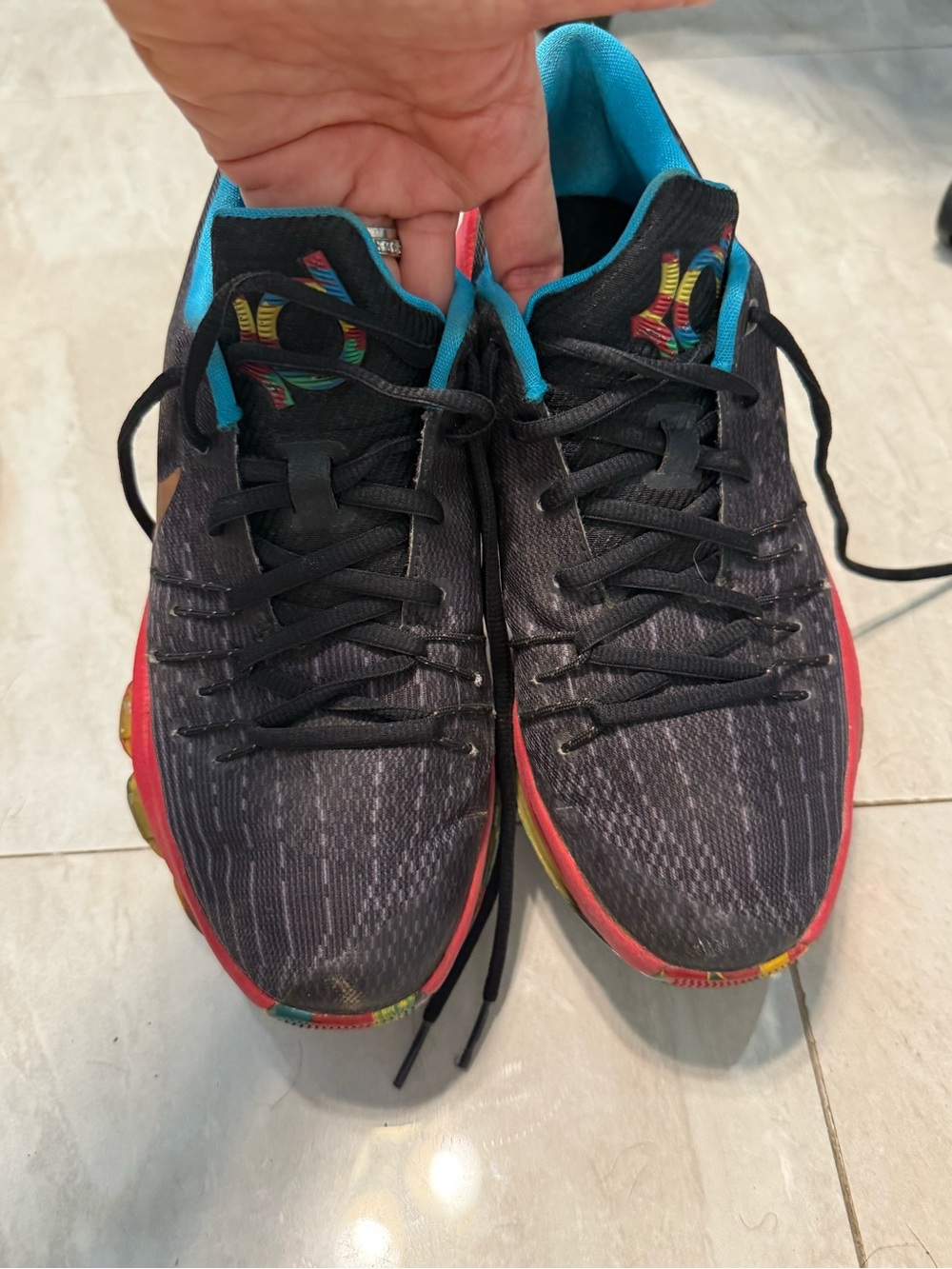 Nike Black Running Shoes with Multicolor Accents